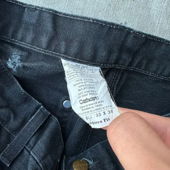 Vintage Y2K Carhartt black double knee work wear carpenter pants